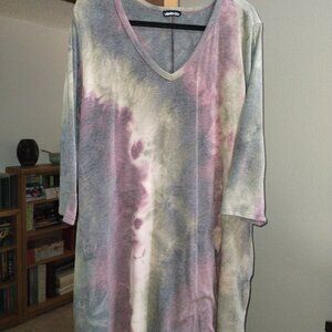 Gray/Purple Tie Dye Dress
